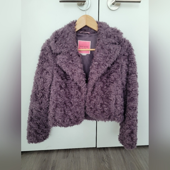 Kate Spade 00 Purple Faux Fur Coat - Picture 1 of 4